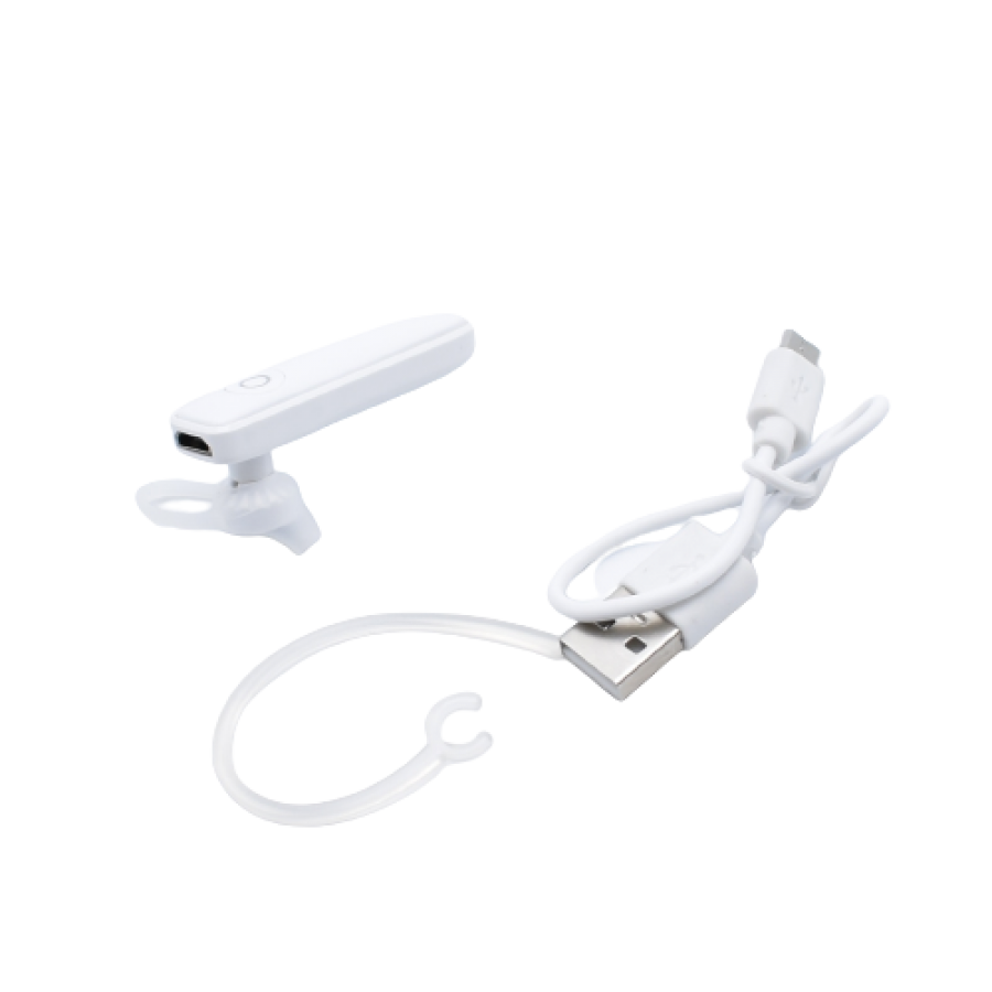Casca Audio Klausstech, Wireless, Handsfree, Bluetooth, 300 Mah, Buton, Ergonomica, Alb