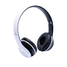 Casti Audio Klausstech, Bluetooth, Wireless, Microfon, Radio, Card Sd, Greutate Redusa, Alb