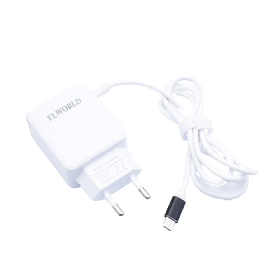 Incarcator Retea, Klausstech, Fast Charging, 2xusb, Microusb, 5-v, 3.1a, Flexibil, Cauciucat, Alb