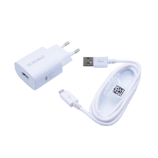 Incarcator Retea, Klausstech, Fast Charging, Usb, Microusb,  5-9v, 2 A, Flexibil, Alb
