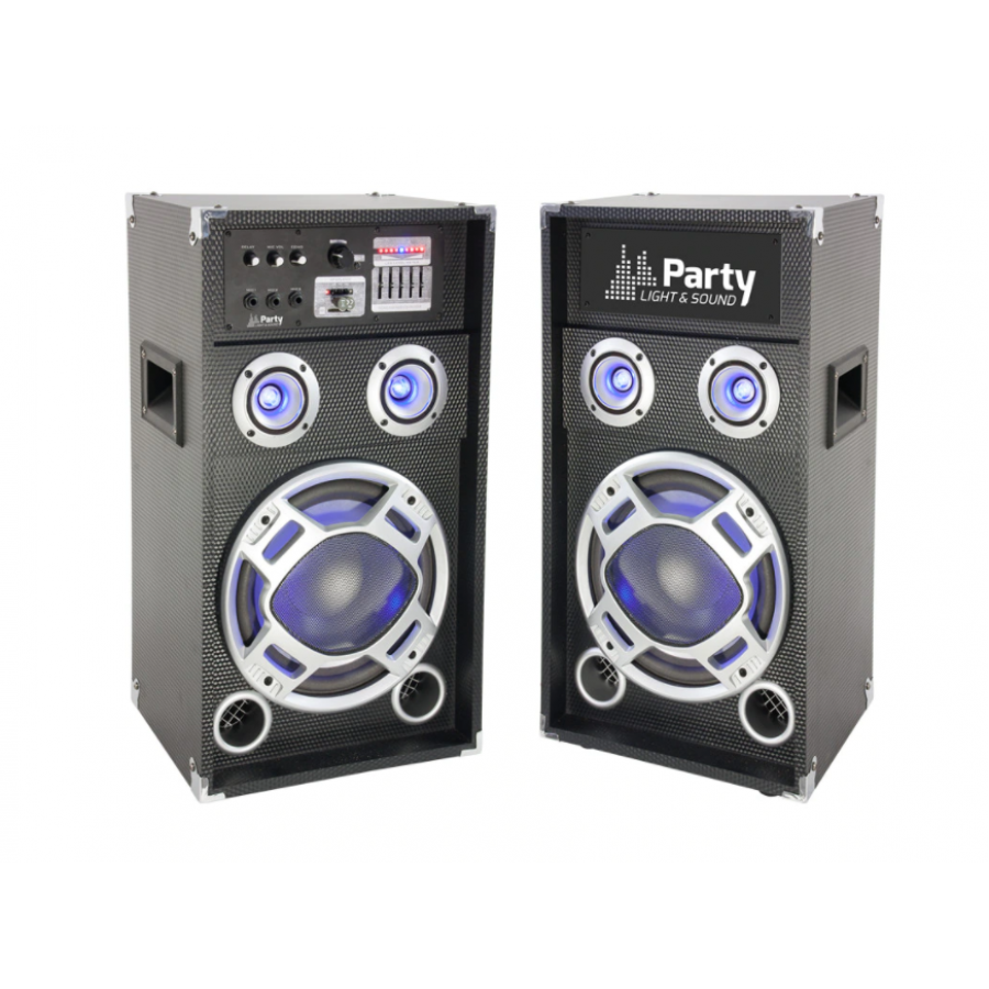 Set Boxe Karaoke Party , Diametru Difuzoare 8 Inch (20cm ) , Putere 300w Rms , Cu Cititor Usb Si Sd Card ,aux In