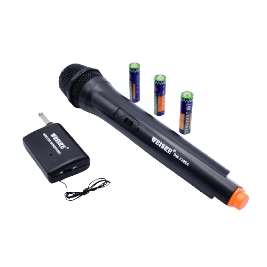 Microfon Wireless Klausstech, 220-270mhz, Sensivitate 90db, Design Ergonomic, Modern, Accesorii Incluse, Negru