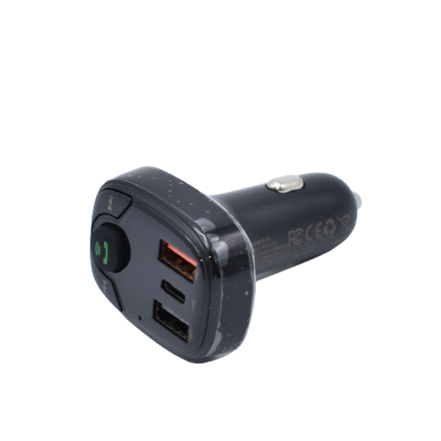 Modulator Auto Klausstech, 2 X Usb, Design Ergonomic, Usb, Microsd, Handsfree, Desgin Compact, Afisaj Digital Portocaliu, Negru