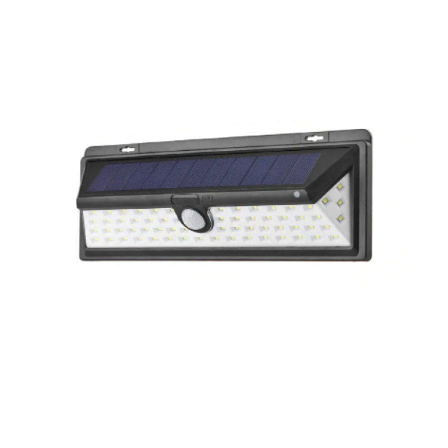Aplica Solara De Perete Led118, 2200 Mah, Ip65 Pentru Exterior, Din Plastic Abs, Cu Senzor De Miscare, Cu Iluminare La 270 Grade, Negru / Alb