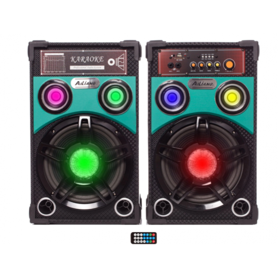 Set Boxe Active Ailiang, 160w Rms, Karaoke, Usb, Bluetooth, Card Sd, Radio Fm, Joc Lumini, Telecomanda