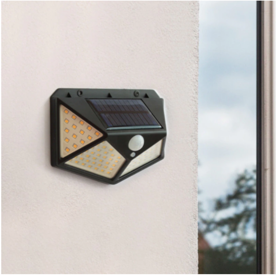 Set 4 Lampi Solare, 100 Leduri Cu Senzori De Miscare Si 3 Moduri De Functionare, 1 W