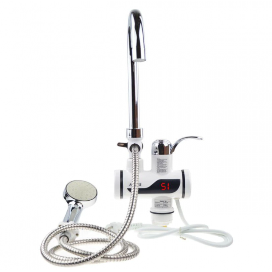 Robinet Electric Klausstech Cu Dus Cu Incalzire Instantanee Cu Montare Pe Perete ,debit 1.5- 2 Litri Minut