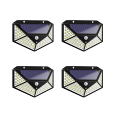 Set 4 Lampi Solare, 100 Leduri Cu Senzori De Miscare Si 3 Moduri De Functionare, 1 W 