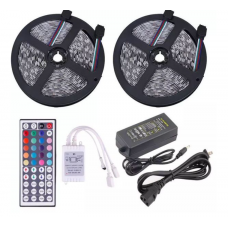 Kit Banda Klausstech Led, 10 Metri, Rgb, 5050, 60led/m , Transformator 5a, Telecomanda Ir 44 Taste, Alb