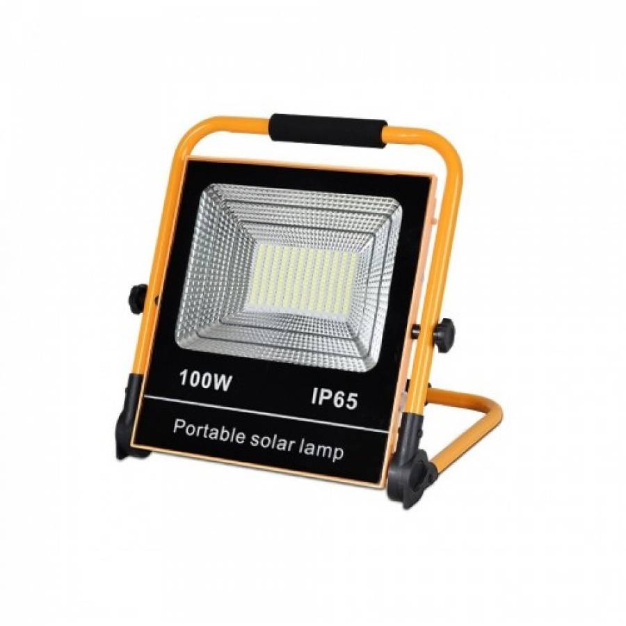 Lampa Solara De Exterior Portabila Klausstech, Tehnologie Waterproof, Protectie Ip65, Incarcare Solara Sau Prin Usb, Igluminare Led, Baterie De 13000 Mah , Galben/negru