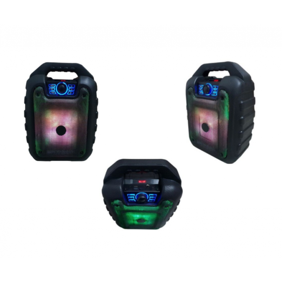 Boxa Portabila Klausstech 9 W, Bluetooth, Usb / Tf Card / Radio Fm, Lumini Led, Display Lcd, Negru