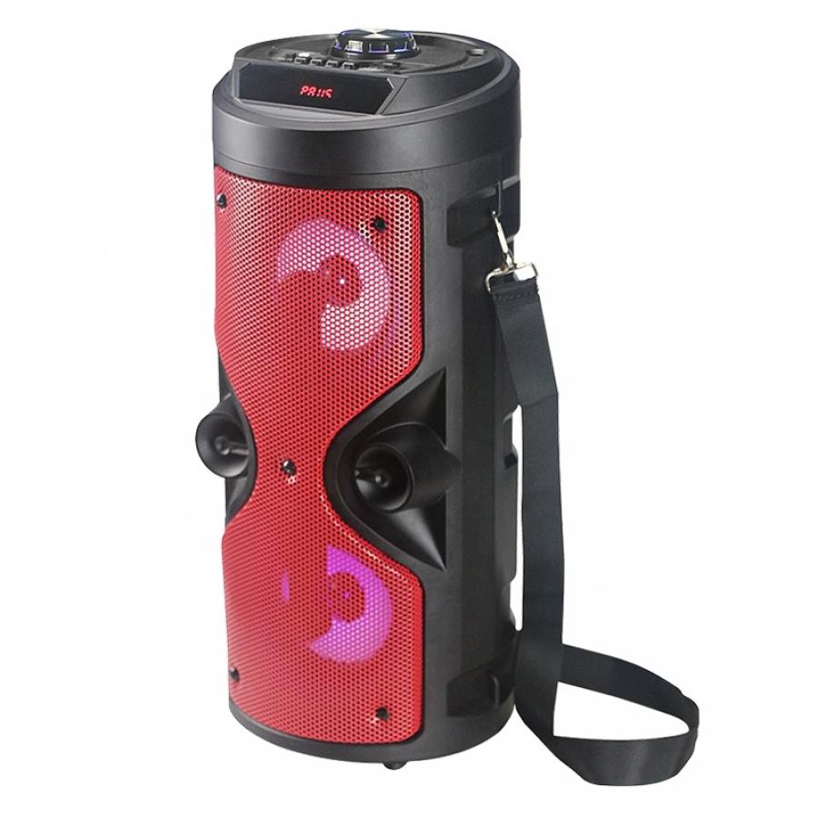 Boxa Klausstech Led Portabila, 10 W, Bluetooth, Usb Si Card Tf, Aux, Microsd, Radio Fm, Telecomanda, Rosu