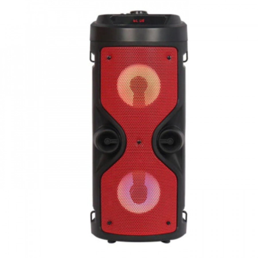 Boxa Klausstech Led Portabila, 10 W, Bluetooth, Usb Si Card Tf, Aux, Microsd, Radio Fm, Telecomanda, Rosu