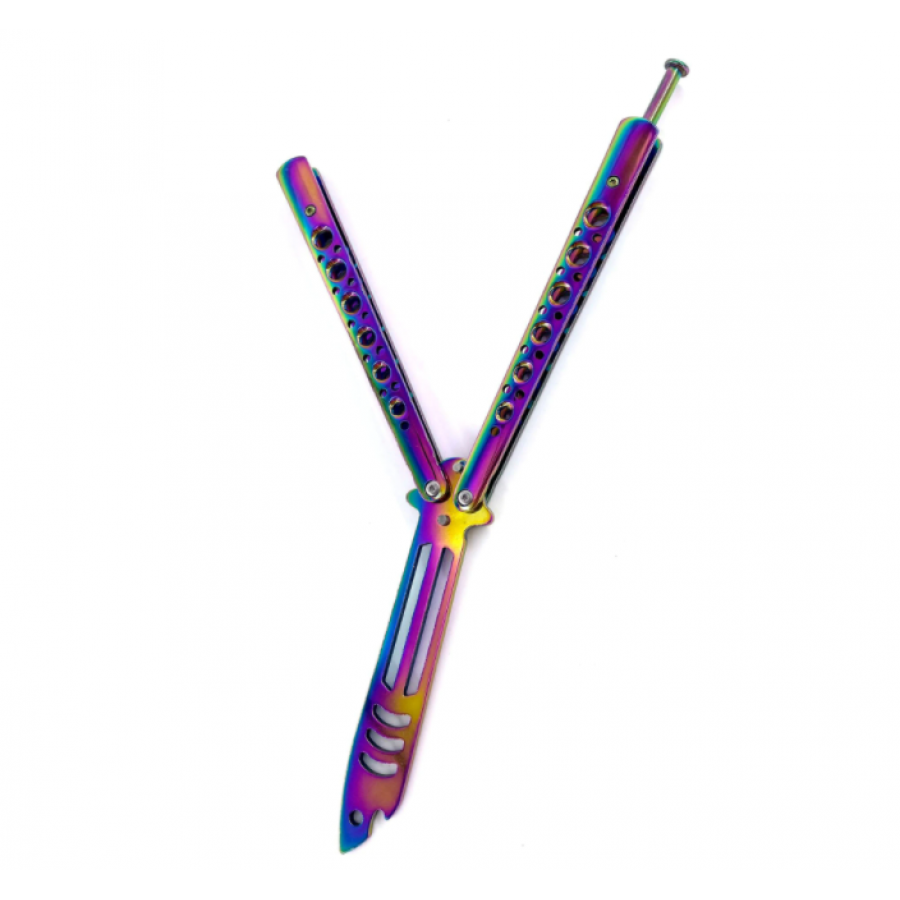 Cutit pentru Antrenament Buutterfly KlaussTech cu Lungime de 24 cm, Fara tais, Design fade, Multicolor