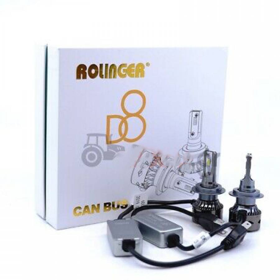 Set de 2 Becuri Auto COB H4, 36 W, Aluminiu, IP65, 6000 K, 4800 lm, DC 12 V, Argintiu