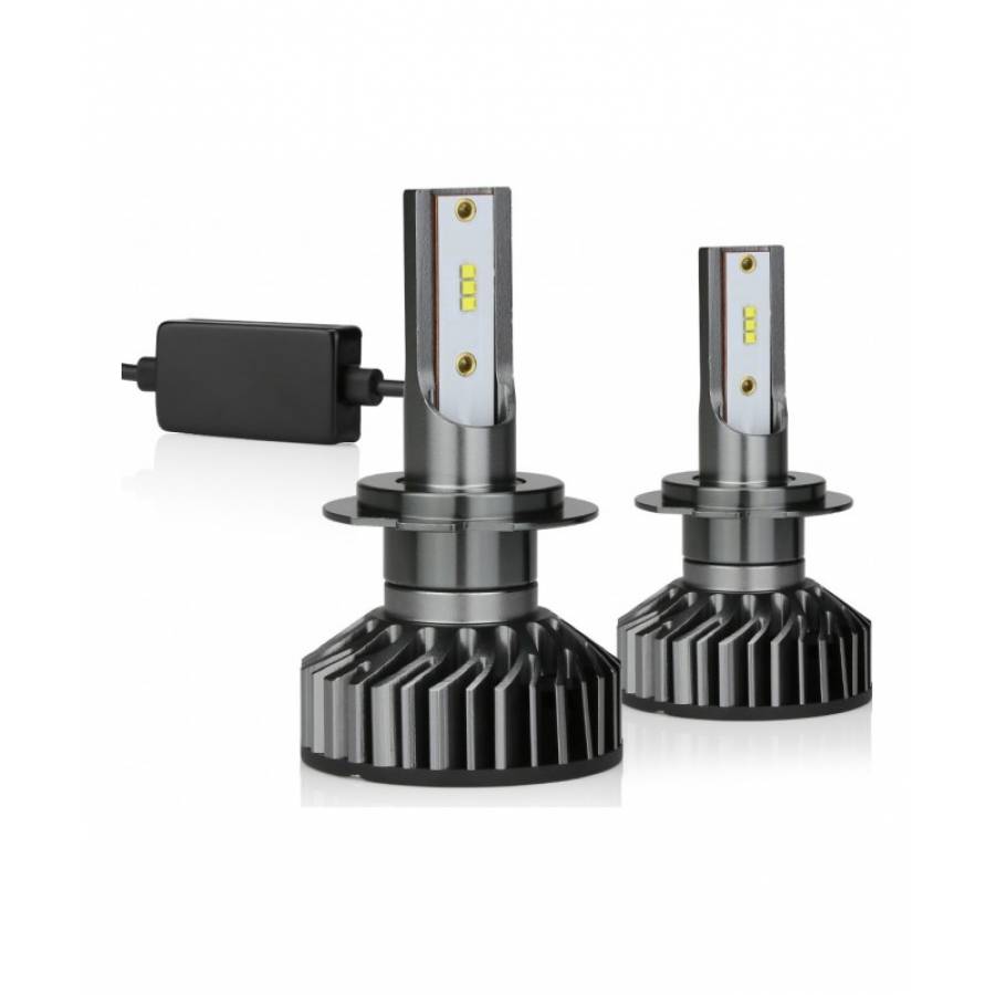 Set de 2 Becuri Auto LED H7, 120 W, 12000 lm, 6000 k, DC 9 - 32 V, 77 x 35 x 27,5 mm, 30000 h, Aluminiu, Negru