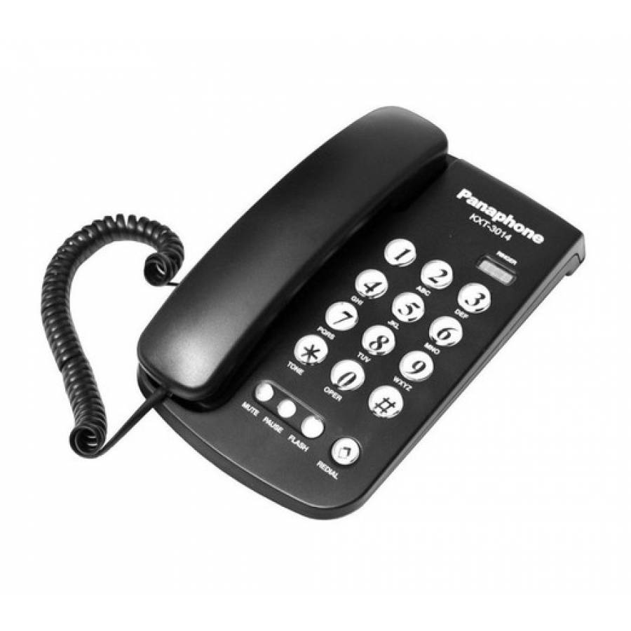 Telefon fix cu fir, Functie Ringer, Iluminare LED, Redial, Flash, Tone si Pulse, Ergonomic, Culoare Negru
