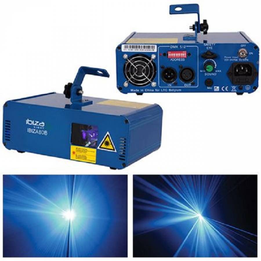 Laser Albastru DPSS 80mw DMX - Efecte de volum impresionante.