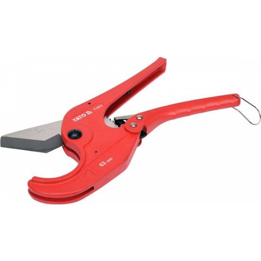 Foarfeca pentru Tevi din Plastic,Diametru de Taiere 0-63 mm, Taiere Precisa, Rosu