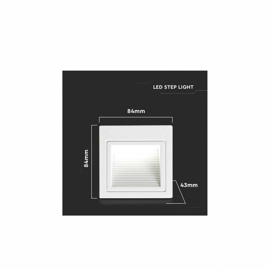 Lampa Albă Led Steplight 3W, 4000K, Montată încastrat