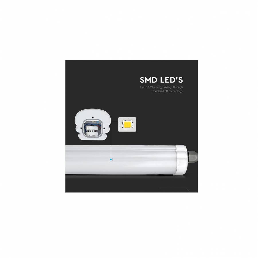 Lampă LED 150 cm 48 w, 6000 k, Alb Rece, IP 65