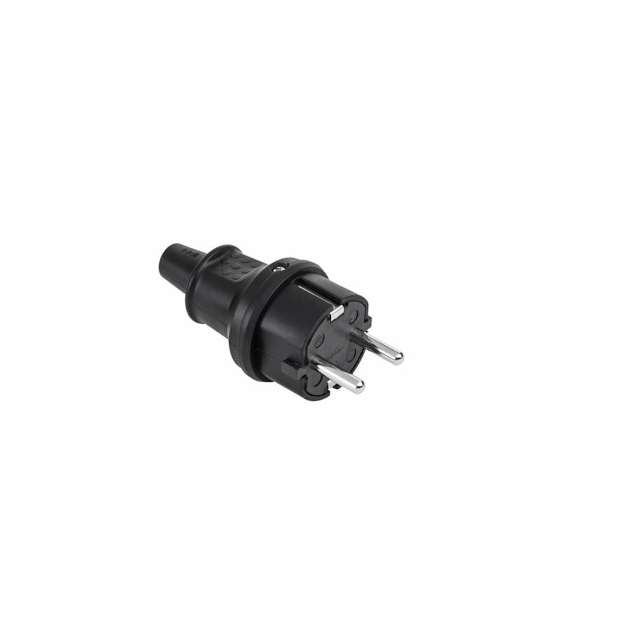 Stecher Negru Caucautat 16A 250V IP44