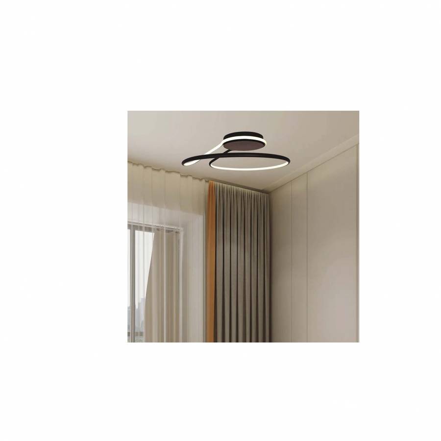 Plafoniera Led  Moderna, 54 W, 5330 lumeni, 4000 K, Negru Alb