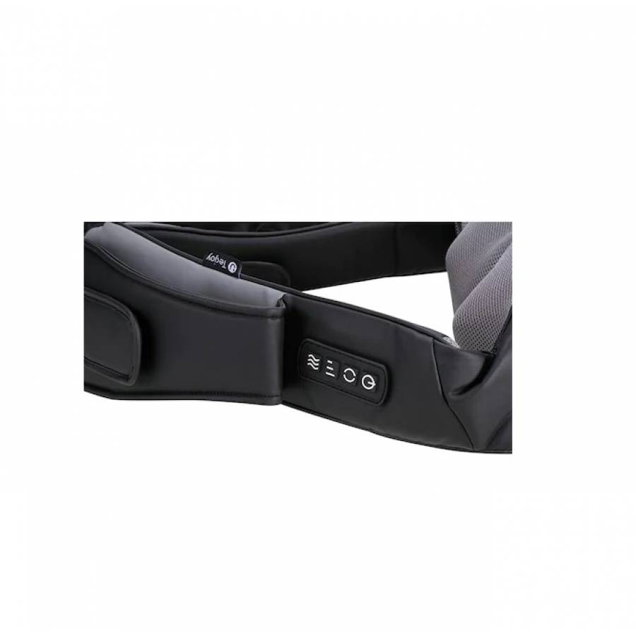 Aparat de masaj cervical, cu infrarosu si cu bile, 24W, din piele, culoare negru