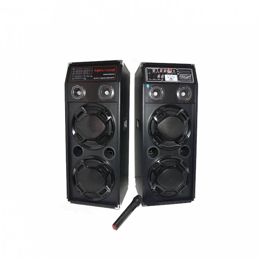 Boxe Cu Statie Active Profesionale  Bluetooth / Usb / Sd Card + Set 2 Microfoane Wireless  Cadou