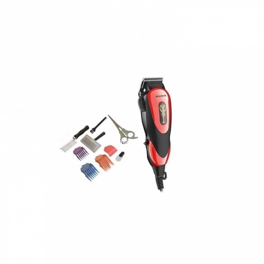 Masina De Tuns Animale 12w Cu Accesorii Ingrijire, Rosu/Negru