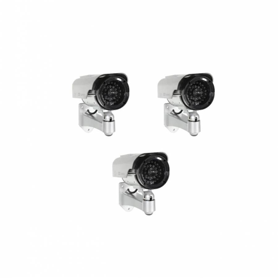 Pachet 3 Camere False de Supraveghere KlaussTech, alimentare solara si baterii tip AAA