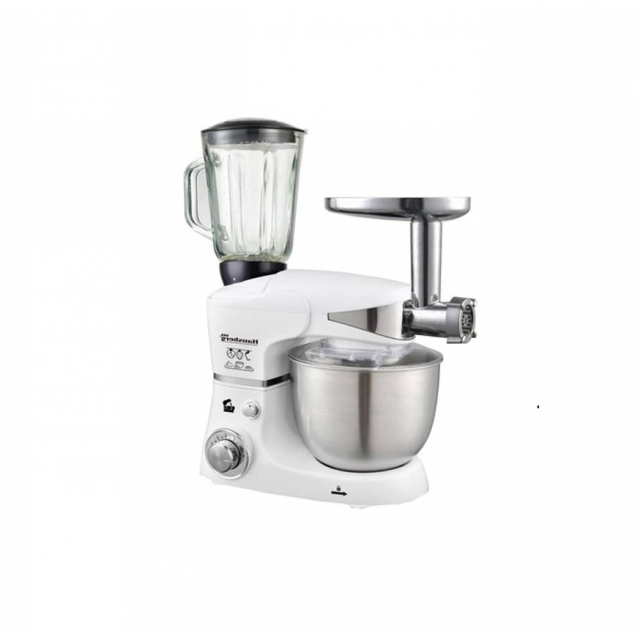 Robot De Bucatarie Multifunctional, 1000 W, 6 Trepte De Viteza, Capacitate Recipient 5 L, Bol Din Otel Inoxidabil Detasabil, Brat Cu Dispozitiv De Ridicare Si Inclinare, Accesorii Incluse, Sistem Anti-alunecare, Design Modern, Alb