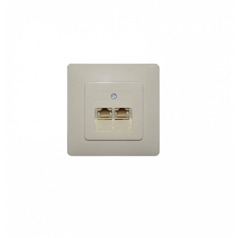 Priza Utp Dubla Alb, Montaj Sub Tencuiala