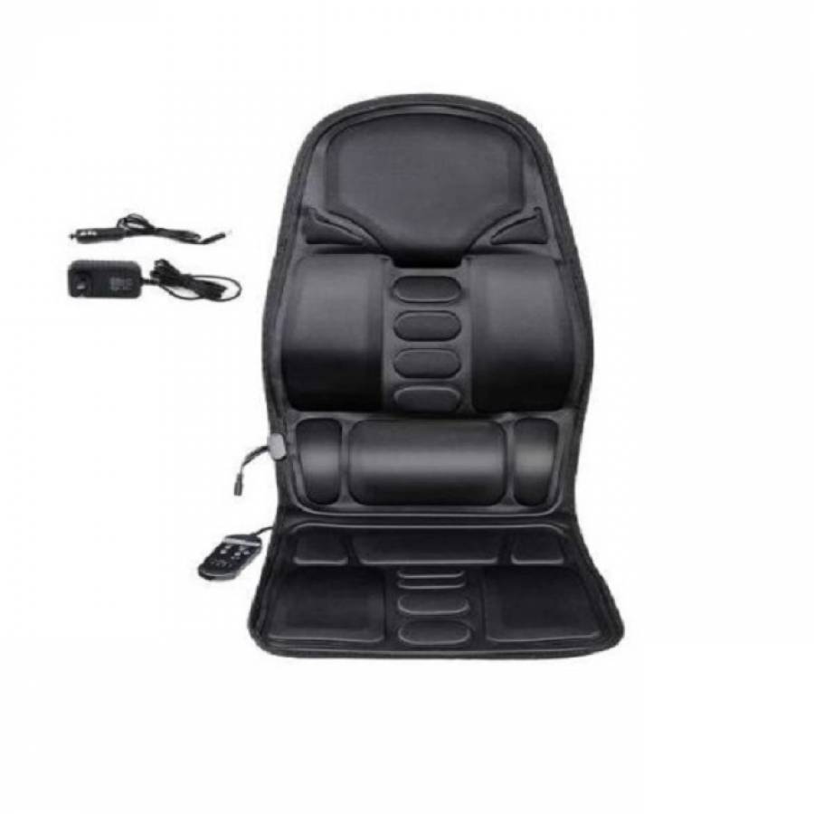 Husa De Scaun Pentru Masaj, KlaussTech,  5 Zone De Masaj, Telecomanda, 3 Trepte De Viteza, Adaptor Auto, Negru