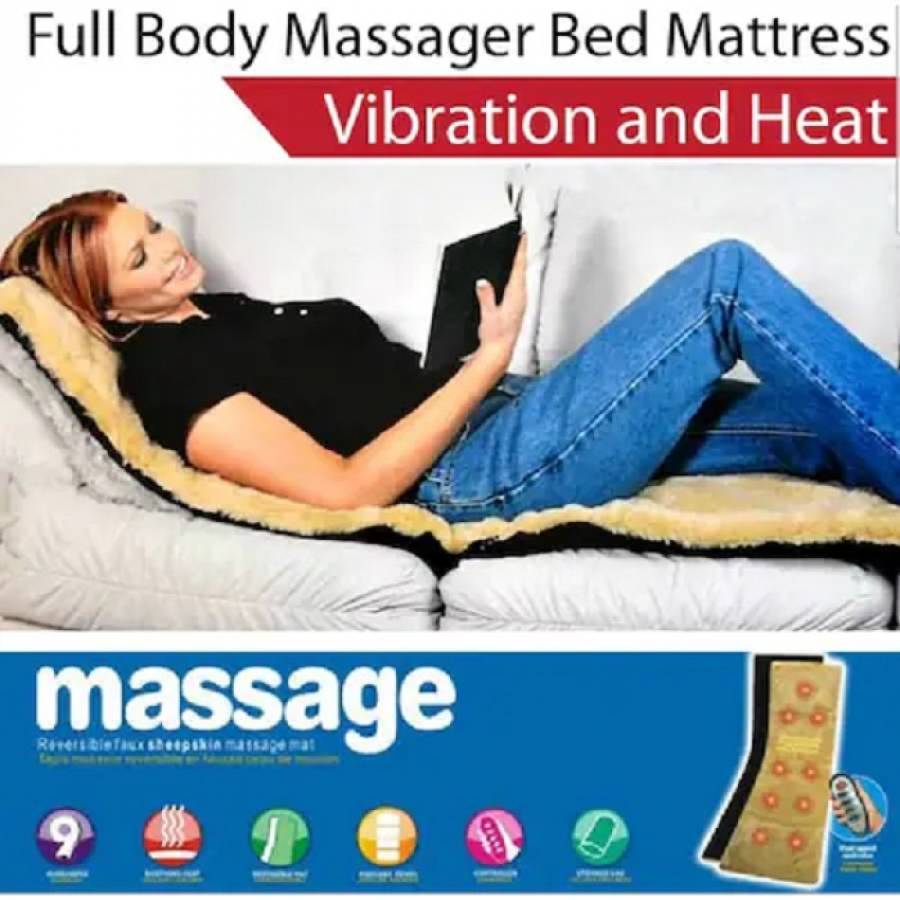 Saltea masaj cu blana si incalzire, 165 cm, Negru