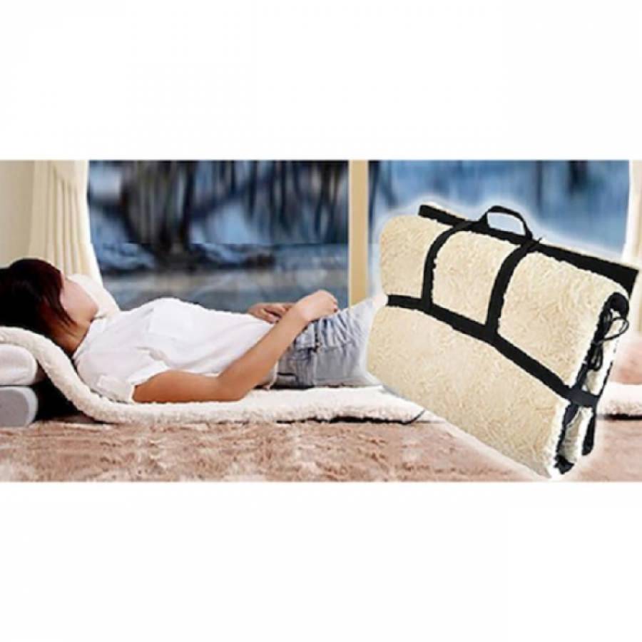 Saltea masaj cu blana si incalzire, 165 cm, Negru