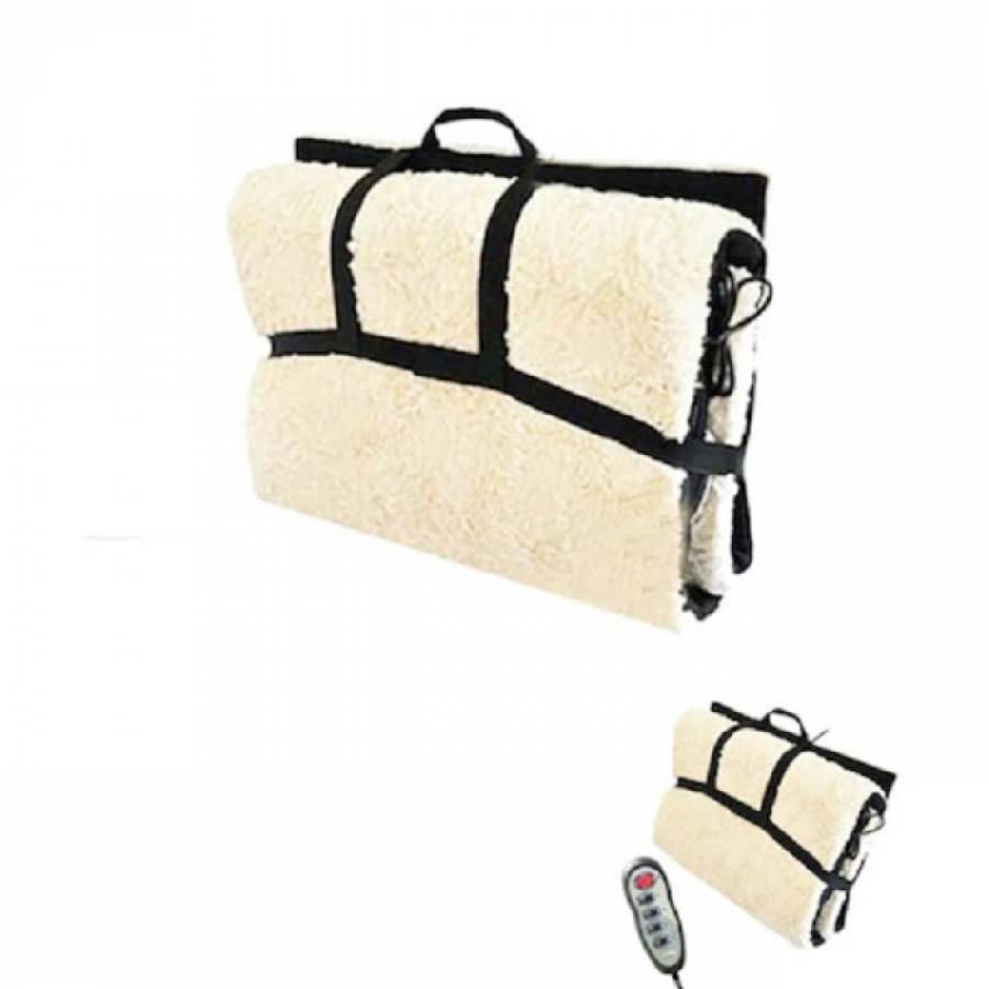 Saltea masaj cu blana si incalzire, 165 cm, Negru