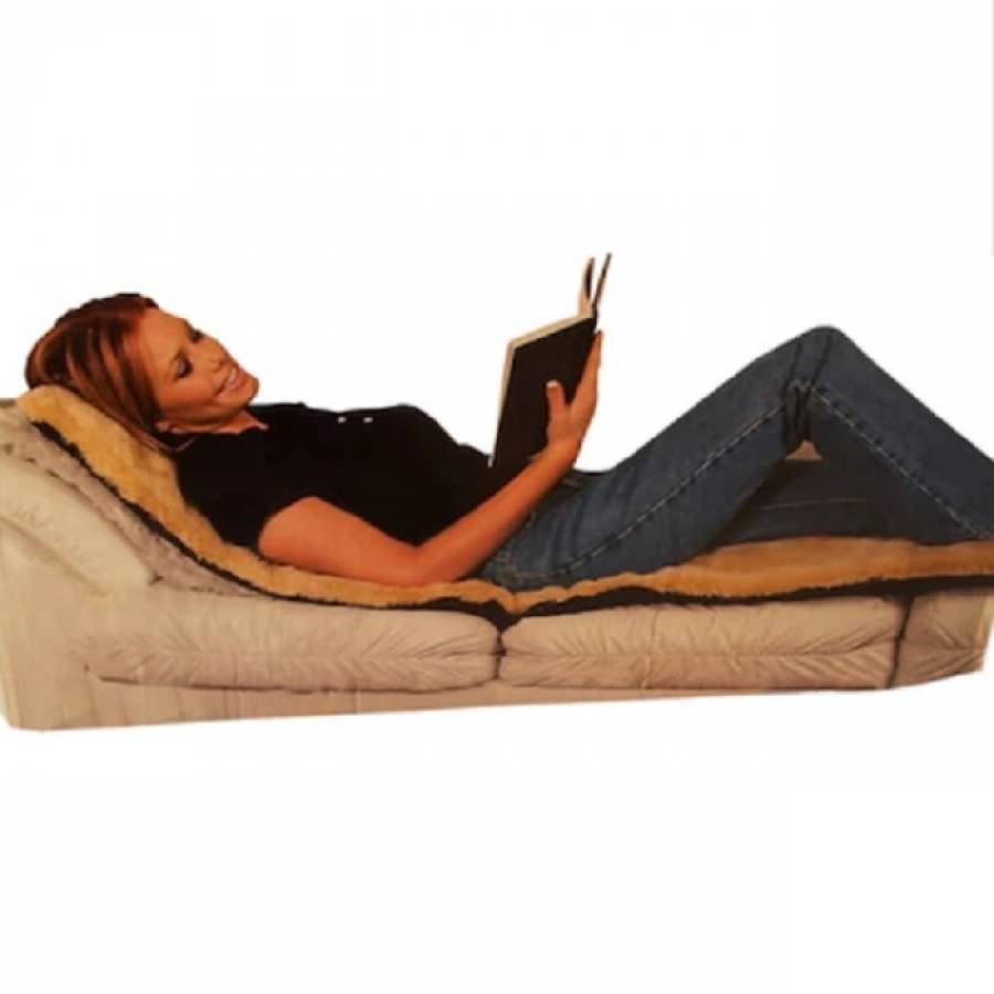 Saltea masaj cu blana si incalzire, 165 cm, Negru