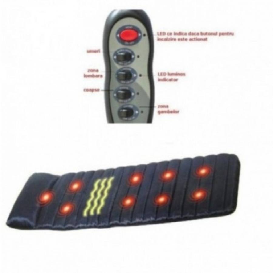 Saltea Pentru Masaj Cu Functie De Incalzire Pentru Relaxare,Telecomanda,Consum 5W