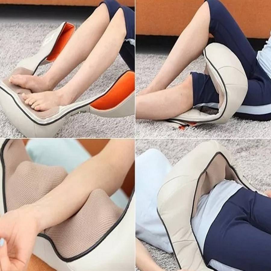 Aparat Pentru Masaj Cervical Shiatsu Cu Role, Vibratii Intense Si Functie De Incalzire Prin Infrarosu