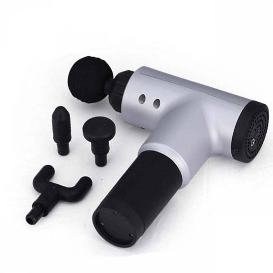 Pistol De Masaj,  Cu Vibratii Musculare, Terapie De Relaxare , KlaussTech, Argintiu