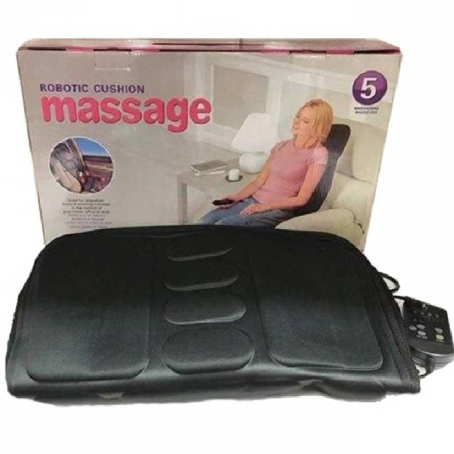 Husa KlaussTech Pentru Scaun Auto Sau De Birou, Fabricat Din Poliester Si Burete, Design Ergonomic, 5 Moduri De Masaj, 3 Nivele De Intensitate,  Functie Independeta De Caldura, Negru