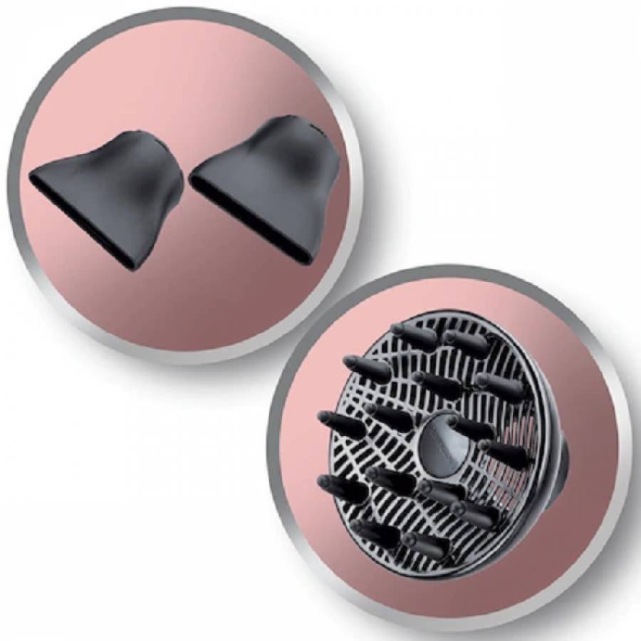 Uscator De Par Cu Motor Putere 2200 W Remington Keratin Protect, Inel Avansat Cu Cheratina Si Ulei De Migdale,90% Mai Multi Ioni, 3 Setari De Temperatura, Jet Aer Rece, 2 Nivele De Viteza, Difuzor Integrat, Agatatoare, Gri/Roz