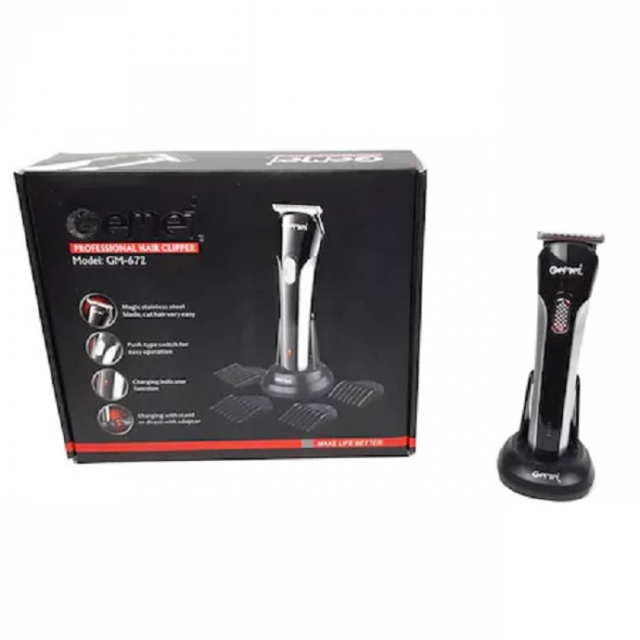 Set Masina Profesionala De Tuns Contur, Cu Acumulator Si Cablu, Gemei - Gm672