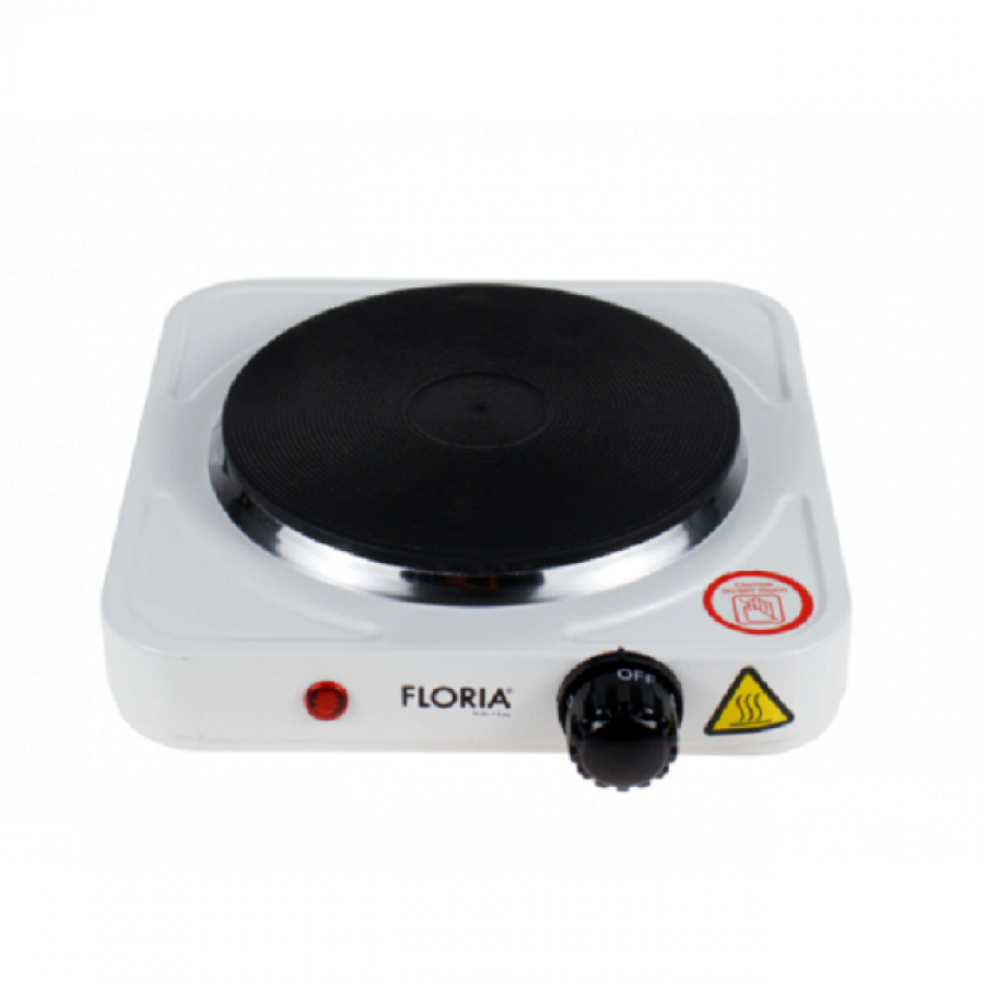 Plita Electrica, 1 Ochi Din Fonta, Putere 1000w, Picioare Cauciucate, Protectie Impotriva Supraincalzirii, Reglaj Putere, Indicator Luminos, Alb