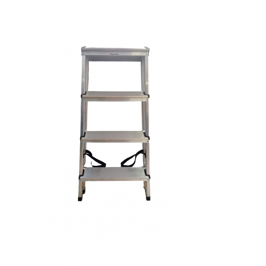 Scara Portabila, Klausstech, Pliabila, 4 Trepte,  Material Metalic, Greutate Redusa, Usor De Instalat, Gri