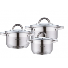 Set Oale Inox 6 Piese Bohmann 5.0l, 3.9l 2.9l, 7 Straturi, Inductie, Capace Sticla, Inox