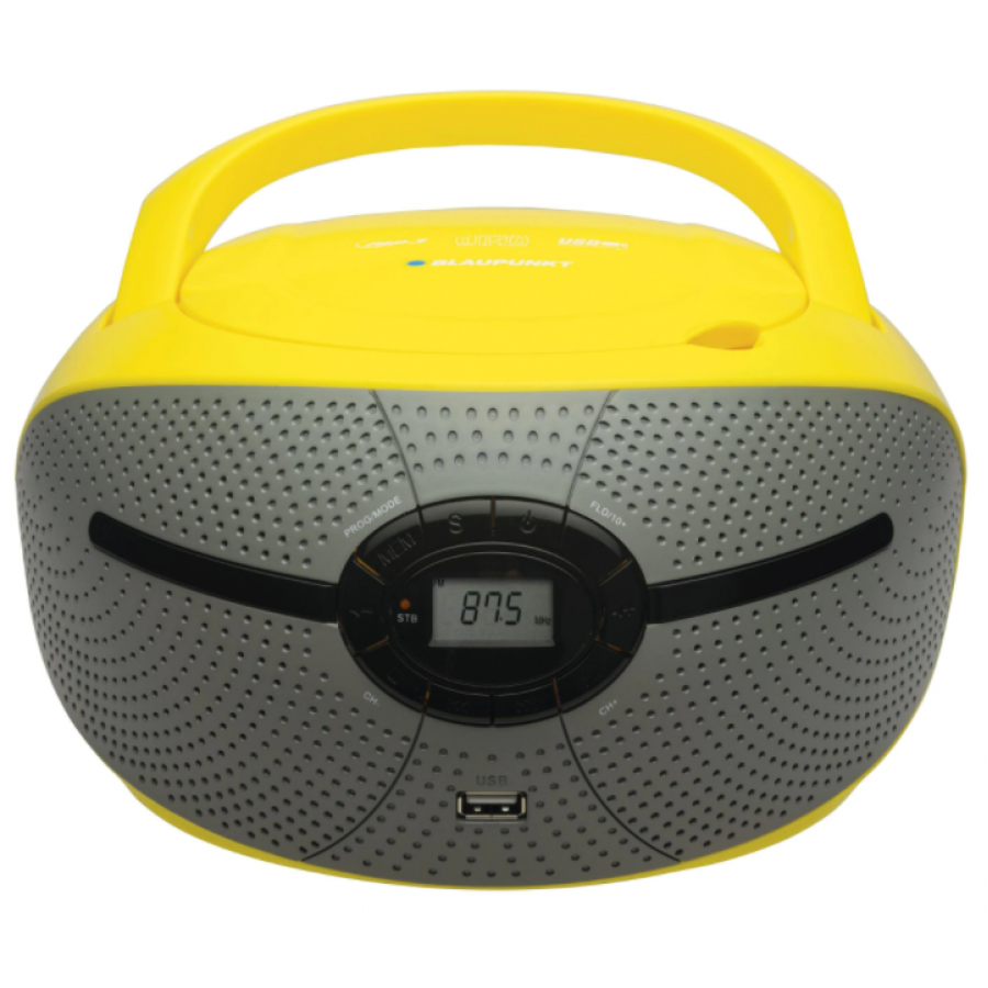 Microsistem Boombox 2 x 1.2 W, CD Player, Port USB,Afisaj LCD, Radio PLL FM, 3.5 mm AUX IN, Galben