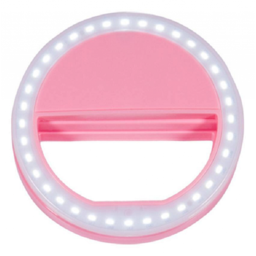 Mini Boxa Portabila Klausstech Wireless Bluetooth, Mp3 Si Radio Fm, Roz + Selfie Ring Light Roz