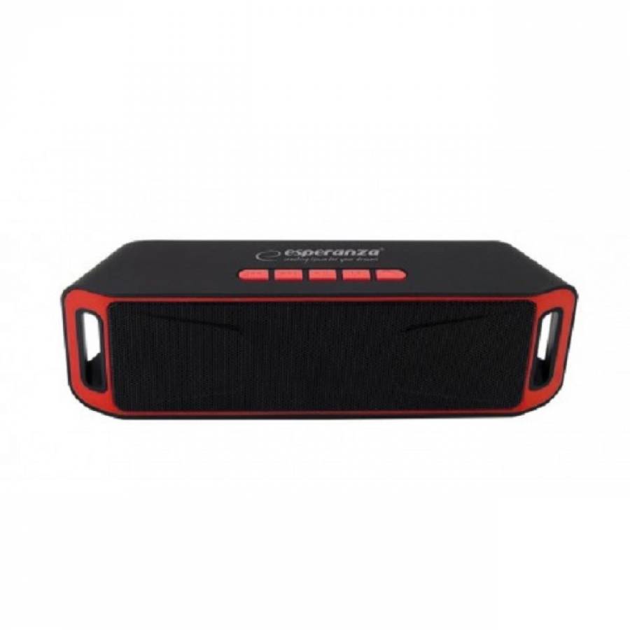 Boxa Portabila Esperanza, Conectivitate Bluetooth 4.1, Aux In, Port Usb, Slot Sd Card, Radio Fm, Acumulator Reincarcabil 800 Mah, Raspuns In Frecventa 28 Hz - 16 Khz, Negru&rosu